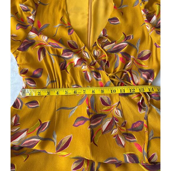 Greylin By Anthropologie Jumpsuit Women's Yellow Floral Print Sz. S Wide Leg NWT - Picture 3 of 10